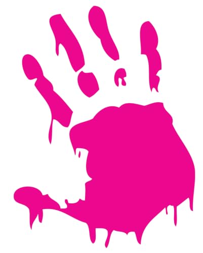 Decaltor Zombie Bloody Handprint Vinyl Decal, Pink, 10 in, Laptop Sticker