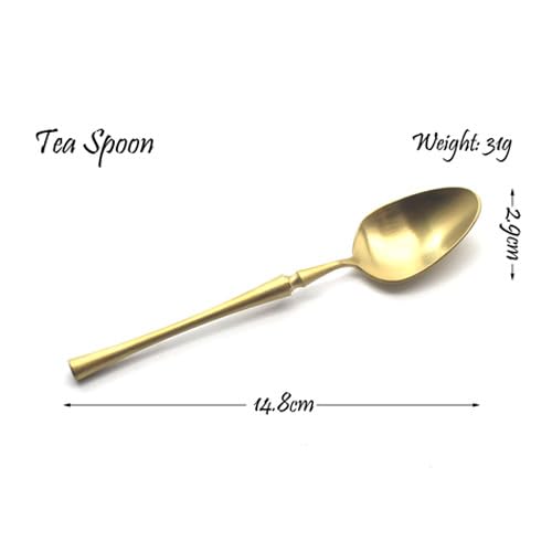 Besteckset, 5/20/30/40/50/60-teilig, Steakbesteckset aus mattiertem Edelstahl 304, Rührlöffel, Gold, 40-teilig für 8 Personen (Gold, 20-teilig für 4 Personen)