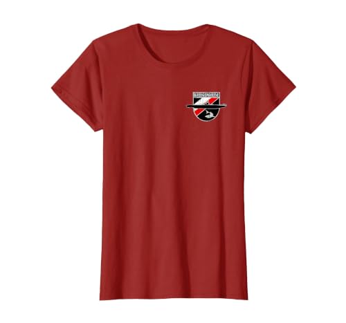 German WW2 Kriegsmarine Emblem in The Pocket U-Boat Patch T-Shirt, Women, Cranberry Red, Medium