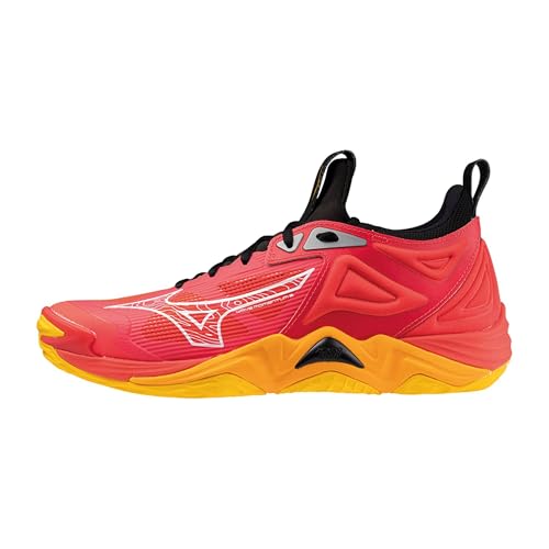 Mizuno Men's Sneakers Shoes, Radiant Red White Carrot Curl, 7 AU