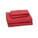 AmazonBasics Lightweight Super Soft Easy Care Microfiber Bed Sheet Set with 16" Deep Pockets - Full, Red