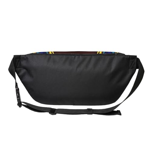 Sac banane de course à pied ceinture running réglable et légère imprimé plumes