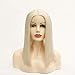 Produktbild Natürliche Damen perücke Kurze gold natürliche gerade nahtlose synthetische Lace Front Perücke mit hoher Dichte hitzebeständige Haarperücke,14 Zoll