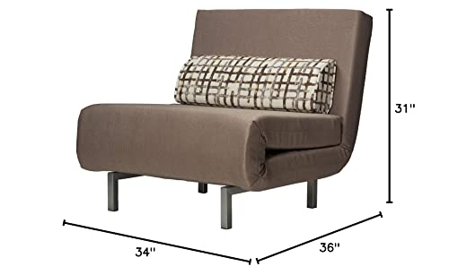 Cortesi Home Savion Convertible Accent Chair-Bed, Taupe #TOP4