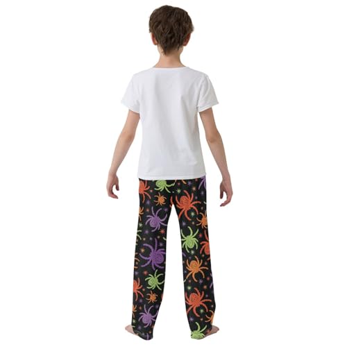 ZZXXB Colorful Spider Boys Long Pants Soft Trousers Elastic Waist Kids Lounge Bottoms with Pockets S-XL3