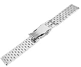 Kai Tian 22mm Silver Wrist Band Watch Strap Stainless Steel Watch Band with Deployment Clasp Mechanical Mens Bracelets of Watches - Image 5
