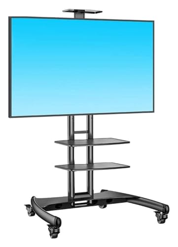 Soporte móvil para TV con ruedas y bandeja doble miniatura 1