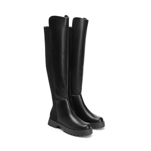 DREAM PAIRS Women's Knee High Boots, Platform Chunky Heel Thigh High Fashion Over The Knee Boots, SDOB2407W4