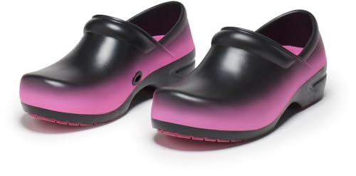 Image of Anywear SR Angel Slip Resistant Work Shoes for Women - Fluid Resistant Nursing Clogs - All Day Comfort Gardening, Nurse Clogs & Chef Shoes - Electric Pink Fade - 9 Women /7 Men