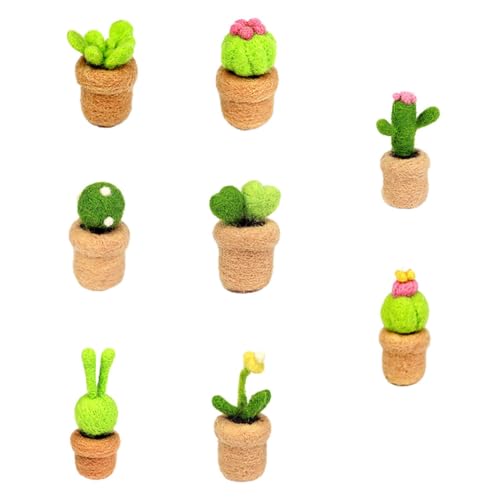 Beatifufu Create Mini Cactus Decor Pcs DIY Needle Felting Kit Wool Felting Material Pack for Boys and Girls Adults