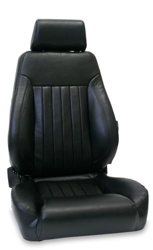 ProCar by Scat 80-1250-51L Black Vinyl Racing Elite Lumbar DLX Recliner Left Seat