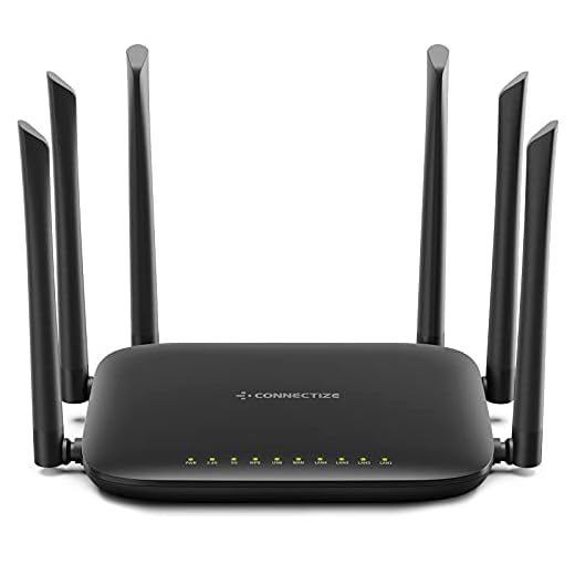 Gigabit WiFi Router, AC2100 Dual Band High Speed Wireless Router for Home & Gaming, 6 Antennas, MU-MIMO for Superb 2300 Sq.Ft Coverage & 30+ Devices, Easy Setup, Parental Control(Model: Connectize G6)