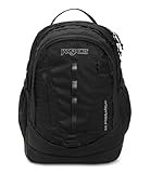 JanSport Odyssey Laptop Backpack for 15” Computer or 3L Hydration System, Black - Large Bag Adults with Tuck-Away Hip Belt, 2 Main Compartments - Premium College Essentials