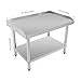 WUSILILU Commercial Work Table,440.92LBS Capacity Stainless Steel Work Table w/Backsplash,2-Tier Prep Table for Kitchen,Restaurant,Garage,Home Use