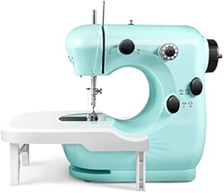 Mini Sewing Machine with Extension Table, Electric Portable Sewing Machine Lightweight for Beginners, Household DIY Handheld Sewing Machine with Sewing Kits Foot Pedal, Battery/UK Plug Powered