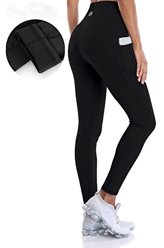 Attraco Thermo Laufhose Damen Thermoleggings Leggings Gefüttert Damen Thermohose Laufhose Damen Winter Schwarz XL Cover