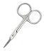 Ladies Curved Edge Eyebrow Hair Scissor Silver Tone Makeup Tool