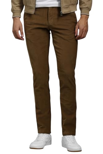 Image of Louis Philippe Men's Mid Rise Slim Casual Pants