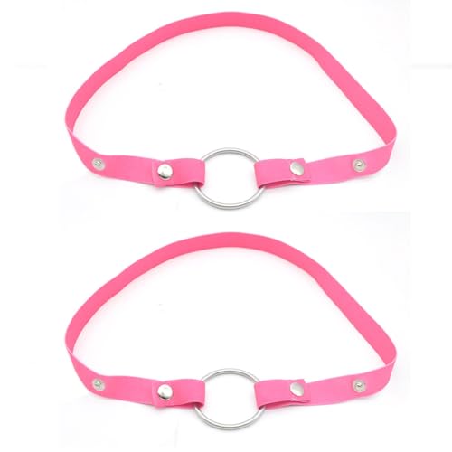 2 pezzi Cintura antiscivolo per gabbia maschile, cinghie elastiche regolabili per blocco gabbia -HA12 (Rosa)