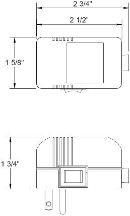 Dimensions diagram for WAC Lighting EN-1260-P-AR-WT Electronic Transformer