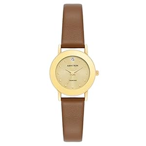 Armitron Women’s 75/2447 Diamond-Accented Leather Strap Watch