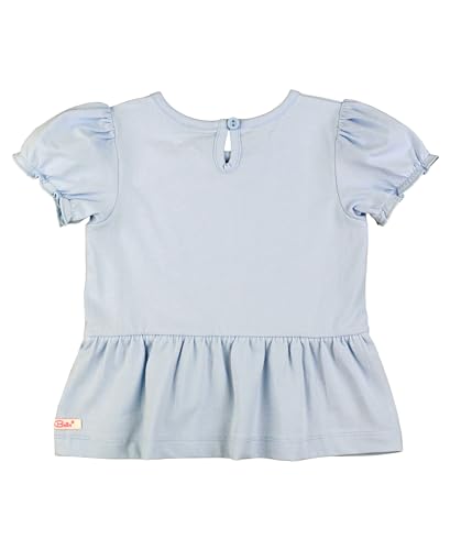 RuffleButts Windsurfer Blue Puff Sleeve Knit Peplum Top - 2T2