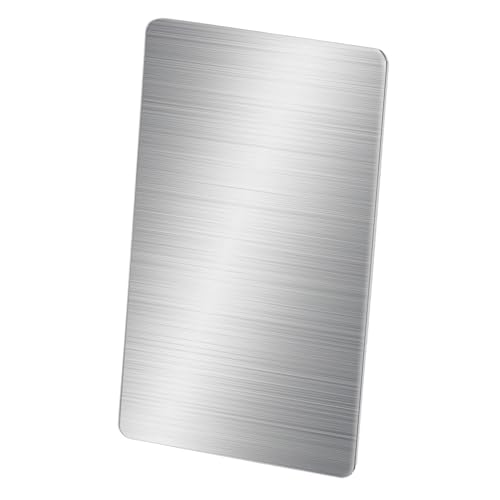 QWORK® 10 Stück Edelstahl Rohlinge Namenskarte Visitenkarte, 8x5x0,1 cm, Gebürstete Oberfläche, Lasergravierte Visitenkarte für Haus & Büro