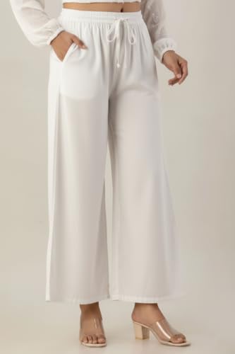 Image of Moirai Super Soft Viscose Rayon Palazzo Pants for Women Relaxed & Regular Fit Solid Palazzo for Women & Girls Casual Ethnic Wear