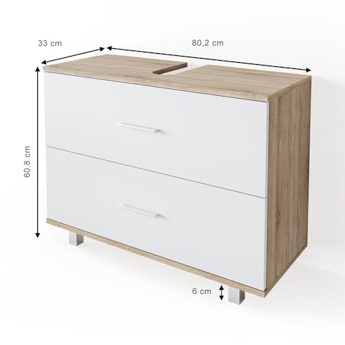 فيجو وحدة فانيتي لدرج الحمام من فيكو (سونوما ابيض)، خشب