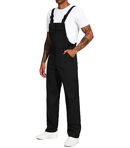 WORK IDEA Men's Bib Overalls Workwear Fashion Lightweight Jumpsuit with Pockets