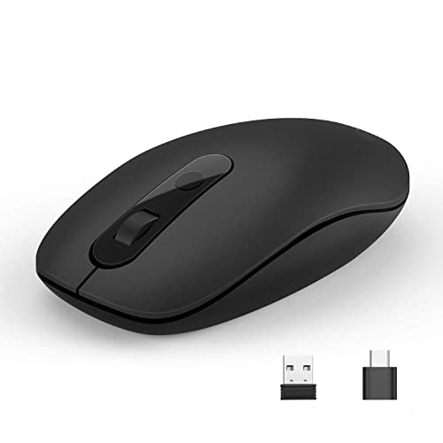 Type-C-Wireless-Mouse-24G-USB-C-Optical-Silent-Mouse-Dual-Mode-Ergonomic-Mouse-with-Nano-USB-and-Type-C-Receiver-Compatible-with-Notebook-Computer-Laptop-MacBook-and-All-Type-C-Device-Black