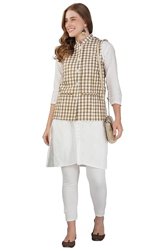 Image of Vastraa Fusion Solid Indian Traditional Ethnic Waistcoat Festive Woolen Nehru Jacket for Women