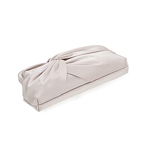Ixebella Evening Purse For Women Dressy Soft Pleated Knot Party Clutch Satin Frame Formal Handbag For Wedding/Prom/Cocktail (Champagne) #TOP5