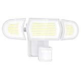Olafus Battery Powered LED Security Light Motion Sensor Outdoor Light, 2000LM 6500K Motion Flood Light Outside, Wireless Motion Detector Flood Light for Garage Yard Porch Patio IP65 Waterproof, White