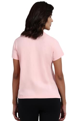 Image of Van Heusen Women's Cotton T-Shirt | Soft Breathable Cotton | Relaxed fit | Lounge Tee| Printed | Round Neck | Short Sleeve| Comfortable Everyday Wear | Style 55432