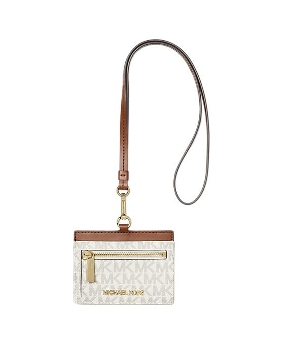Michael KorsJet Set Travel Logo Card Case Lanyard (Vanilla)