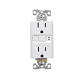 EATON SGF15W-3 Arrow Hart Duplex Gfci Receptacle, 125 Vac, 15 A, 2 Pole, 3 Wire, White