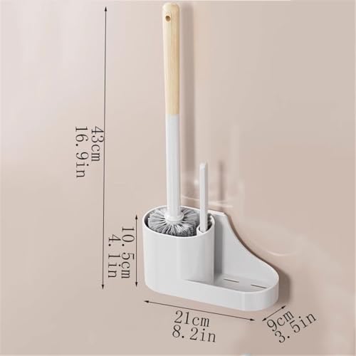 Cepillo de inodoro para baños modernos pequeños con soporte suspendido higiénico de plástico 3