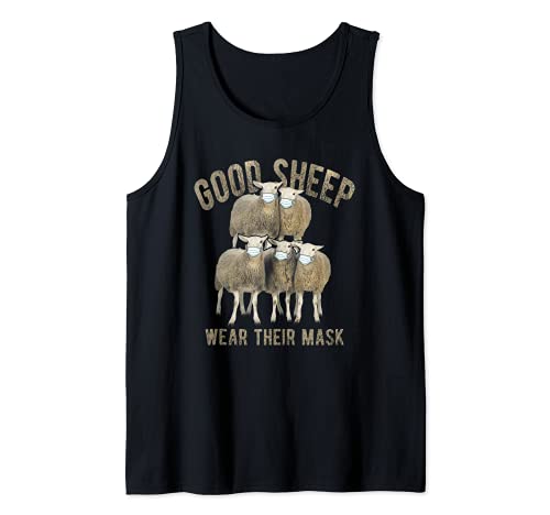 Sweet Sheep Good Sheep Wear Their Mask Animal Quarantine Camiseta sin Mangas