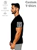 Custom T-Shirt Design Your Own - Personalised Text Print Front or Back - Cotton Tee for Men (Black,XXL) #5