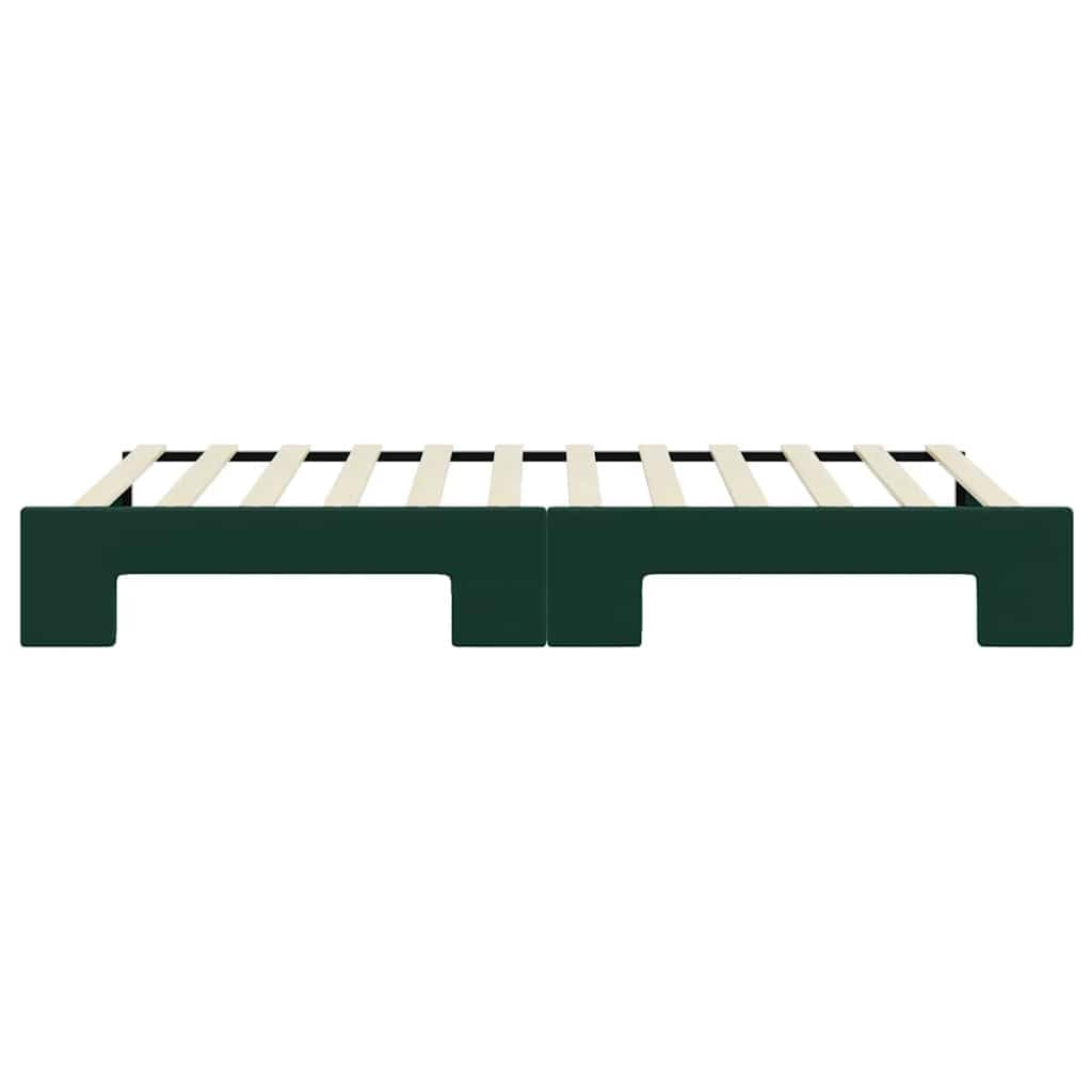 Cama de día con cama de día sin colchón verde oscuro 90 x 200 cm | Sofá 2 en 1, terciopelo suave, estructura de madera y metal, salón o dormitorio