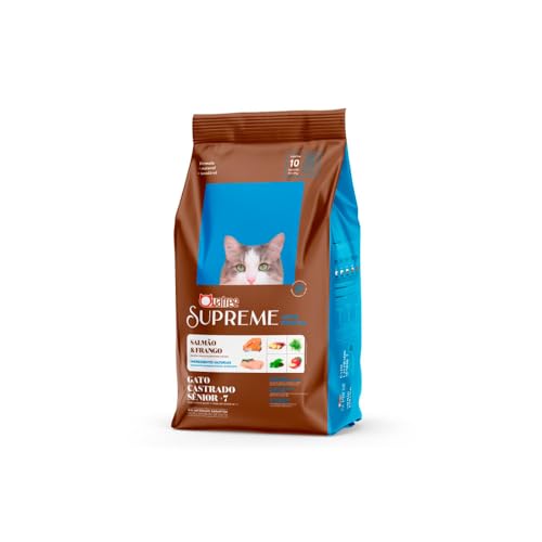 Ração Quatree Supreme para Gatos Sênior +7 Sabor Salmão e Frango - 10,1 kg