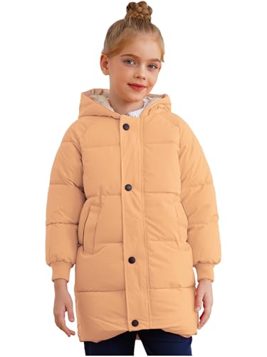 Kids Boys Girls Winter Warm Thick Padded Outerwear Hoodie Long Sleeve Jackets Coat