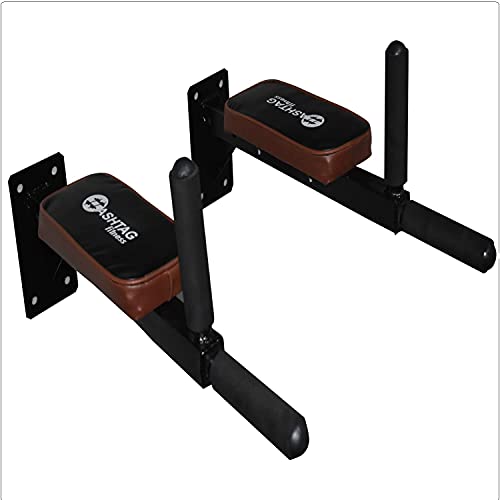 HASHTAG FITNESS Solid wall mount dips stand with heavy duty chin up bar, home gym strength training equipments, home gym pull up bar, dips bar, wall mount bars, height increasing equipments