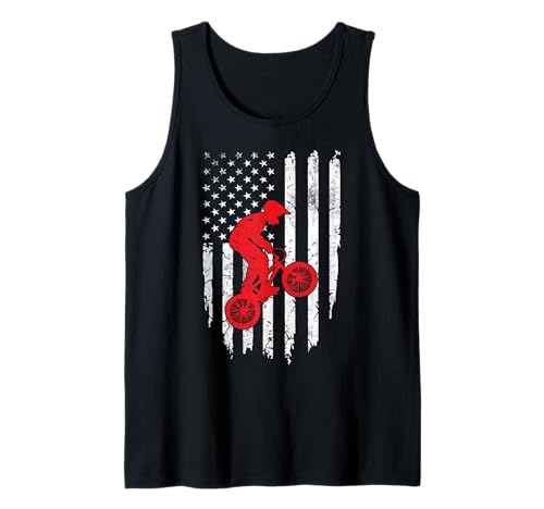 USA American Flag BMX Bike Racing BMX Biker Man Woman Boys Tank Top