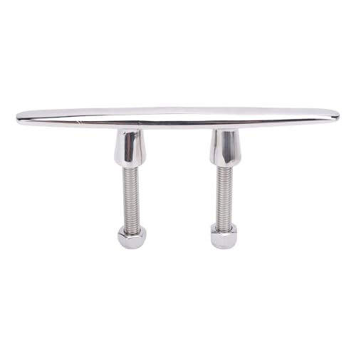 316 Stainless Steel Polished Boat Cleat with 8mm/0.31inch Thread, 6 Inch Dock Cleat, Marine Grade Rope Cleat for RV Yacht Cargo Ship Speedboat, Simple Installation