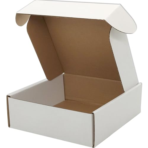 Lmuze Small White Shipping Boxes for Small Business Pack of 25-6x6x2 inches Cardboard Corrugated Mailer Boxes for Shipping Packaging Craft Gifts Giving Products