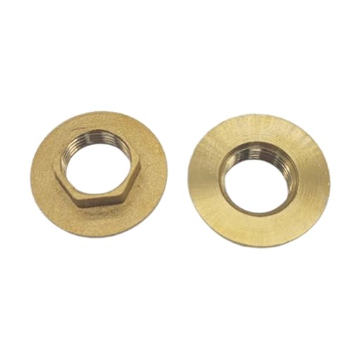TUKEVA 2 Sätze Messing Kontermuttern mit Dichtungen 1/2 Zoll Messing Wasserhahn Sanitärarmatur Mutter Wasserhahnmutter Installationssatz für Badezimmer, Waschbeckenarmaturen Zubehör (1/2 Zoll)