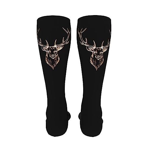 Deer Head Knee High Socks For Women Long Tube Socks Athletic Compression Socks Unisex High Socks Girls4