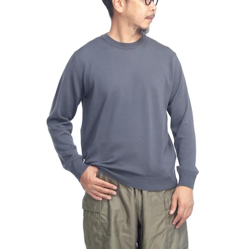 [MOONCASTLE] ムーンキャッスル WO2 エクストラファインメリノ クルーネックニット 日本製 メンズ (JP, アルファベット, M, CHARCOAL) - MOONCASTLE - 商品画像